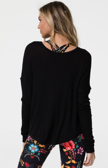 Image Title Onzie Raglan Pullover Top - Black